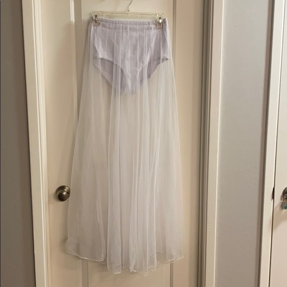Fashion Nova white sheer skirt